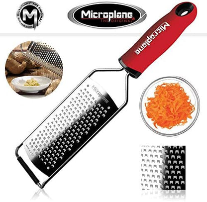 Microplane Gourmet Series Cheese Grater with Soft Touch Handle (Extra Coarse, Black)