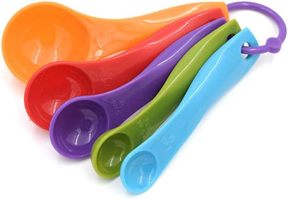 5 in 1 White Plastic 1g 2.5g 5g 10g 15g Measuring Spoons Set Kitchen Baking Tools