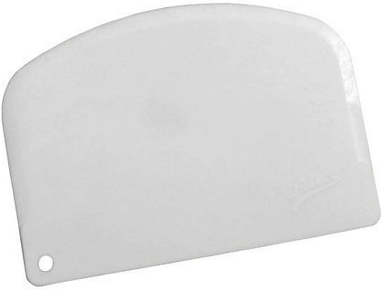 Ateco 1303 Bowl Scraper Set, Flexible Food-safe Plastic, White, 6-Pieces