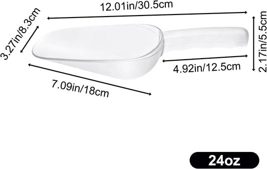 Plastic ice scoop for freezer - 12oz ice scoop BPA-FREE polycarbonate scoop with ergonomic handle, ideal for ice maker,ice cube, ice bucket, coffee beans, popcorn,ice cream, dishwasher safe (1 Pack)M