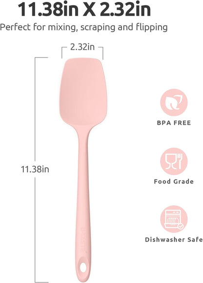 Heat Resistant Silicone Large Spatula: U-Taste 600ºF High Heat Flexible 11.38in Silicon Mixing Stirring Cooking Scraping Baking Bowl Scraper Seamless Spreader for Kitchen Nonstick Cookware (Aqua Sky)