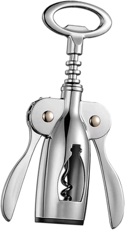 IMIKEYA Reusable Zinc Alloy Wing Corkscrew Wine Opener Cap Remover Manual Bottle Opener for Home Bar Picnic and Party Use
