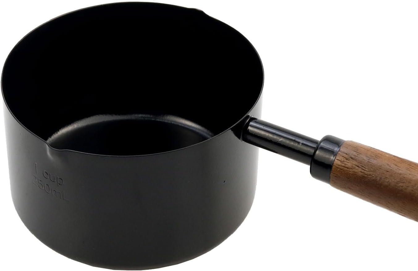 1pcs 1/3 Cup Measuring Cup with Wooden Handle Stainless Steel Measuring Scoop 80ml Measuring Spoon Black 1/3 Measuring Cups for Baking Cooking Wet and Dry Ingredients (80ml)