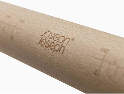 Joseph Joseph PrecisionPin - Rolling Pin with adjustable pastry thickness, Baking and dough rollers, Beech Wood, Pastel Blue