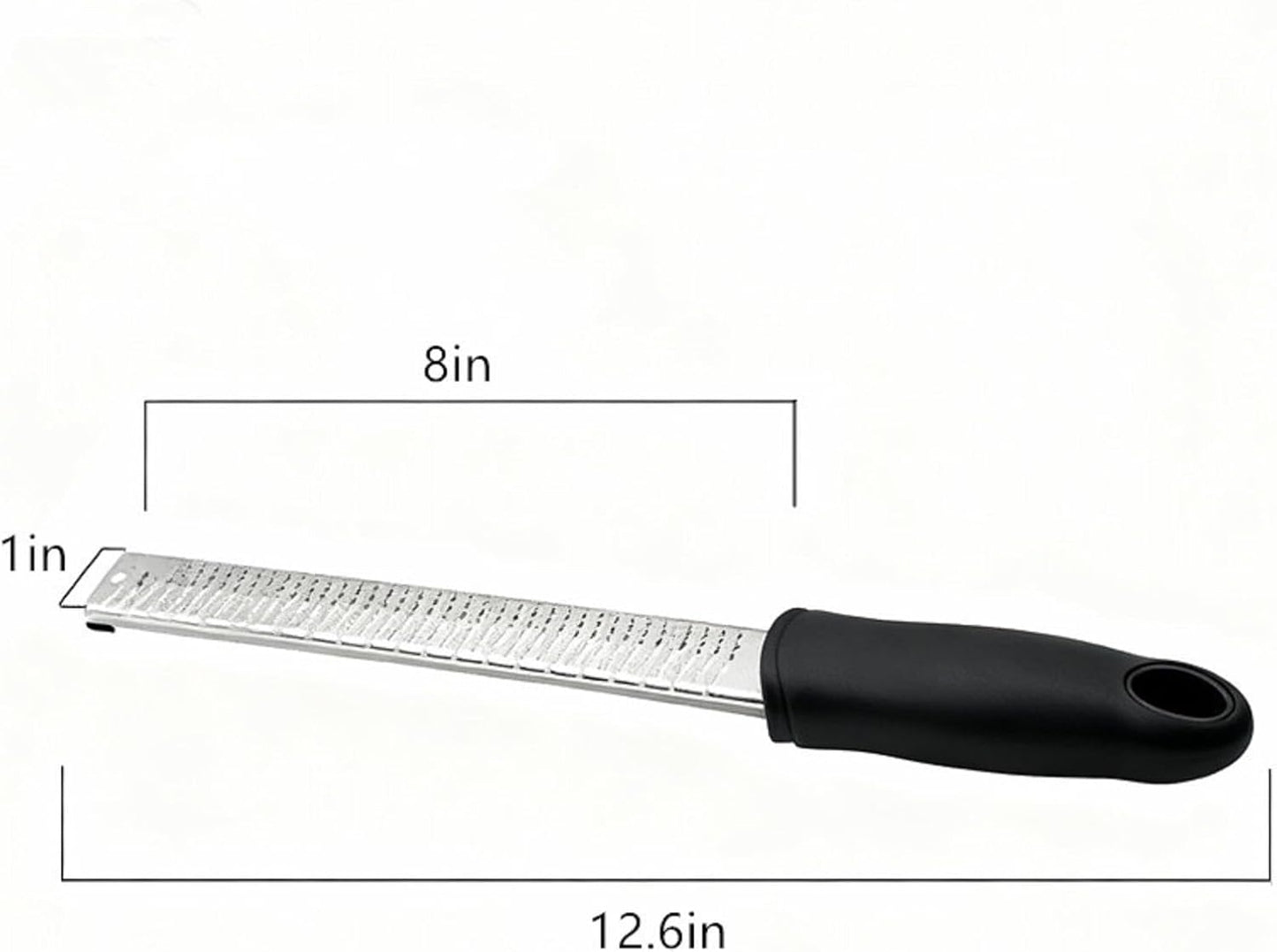 Bestac Stainless Steel Lemon Zester Cheese Grater, Protective Cover Ergonomic Black Handle