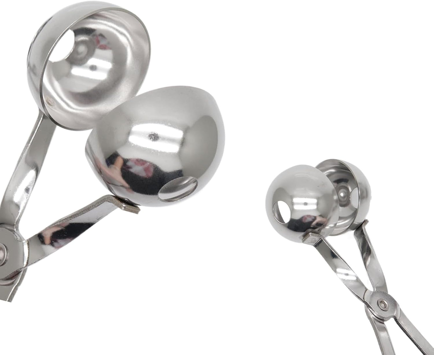 2Pcs Meatball Maker Tongs None-Stick Meatball Maker Stainless Steel Meat Ballers Scoop Ball Maker Ice Tongs for Meat, Cake Pop, Ice Cream Scoop, Fruit, Cookie Dough, Melon -Black & Red（M Size）