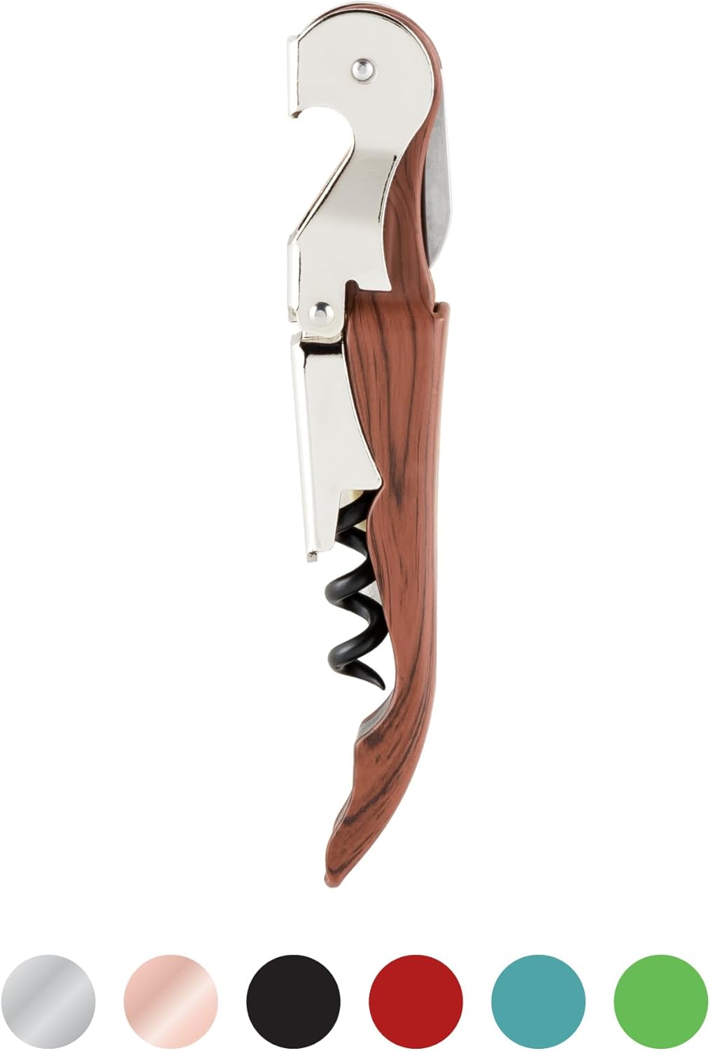 True Truetap Double Hinged Waiter's Corkscrew Wine Opener, Stainless Steel Wine Bottle Opener with Built In Foil Cutter, Home Bar Tools, Bar Cart Accessories, Wedding Gifts, Set of 1, Black