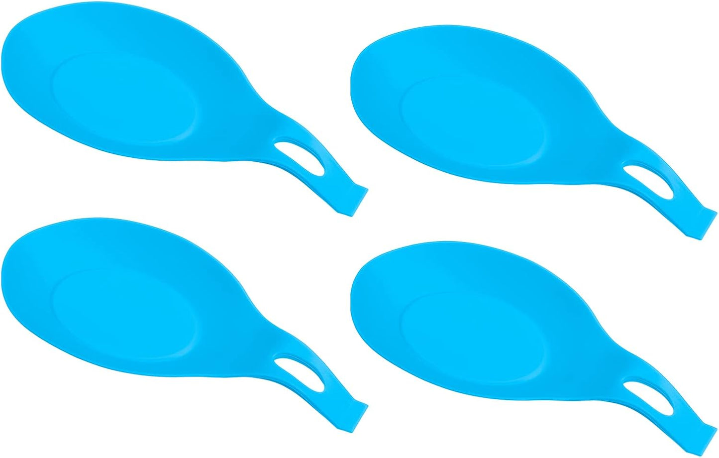 uxcell Silicone Spoon Rest, 7.68" x 3.74" Heat Resistant Kitchen Utensil Holder Spatula Ladle Rest for Counter Stove Top, Black 8Pcs
