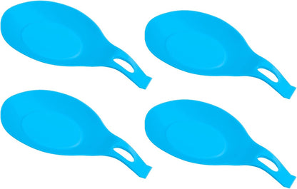 uxcell Silicone Spoon Rest, 7.68" x 3.74" Heat Resistant Kitchen Utensil Holder Spatula Ladle Rest for Counter Stove Top, Black 8Pcs