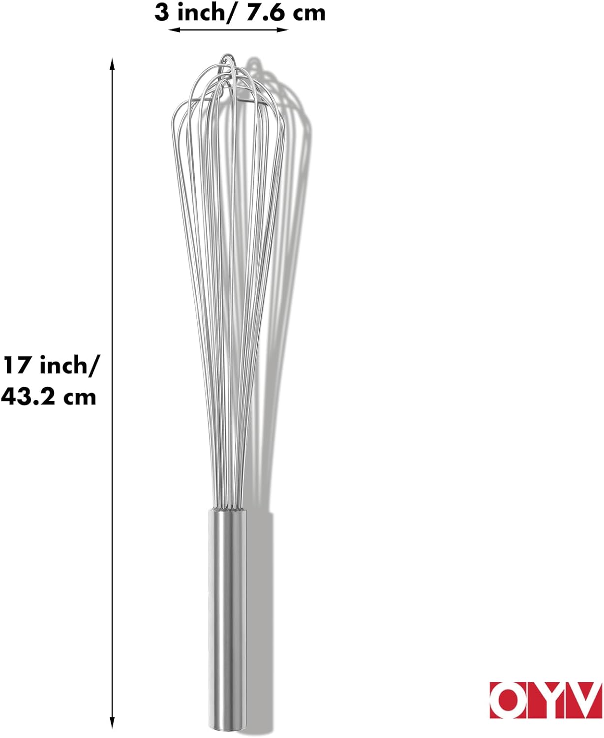 OYV 18/10 Stainless Steel Whisk, Ergonomic Handle, Dishwasher Safe Metal whisk, Professional Whisk for Kitchen Cooking, Perfect for Blending, Whisking, Baking, and Beating, 10-Inch Wire Wisk