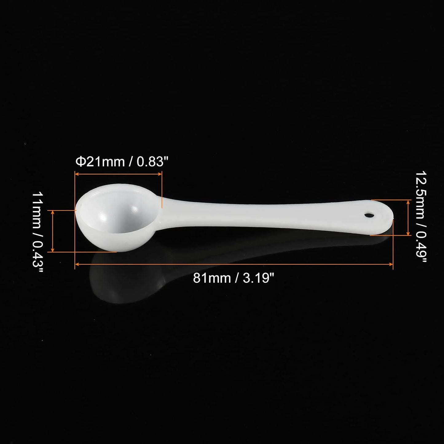 MECCANIXITY Micro Spoons 1 Gram Measuring Scoop Plastic Round Bottom Mini Spoon with Hanging Hole for Home Kitchen Powder Measurement Baking 30Pcs