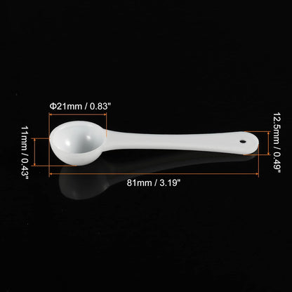 MECCANIXITY Micro Spoons 1 Gram Measuring Scoop Plastic Round Bottom Mini Spoon with Hanging Hole for Home Kitchen Powder Measurement Baking 30Pcs