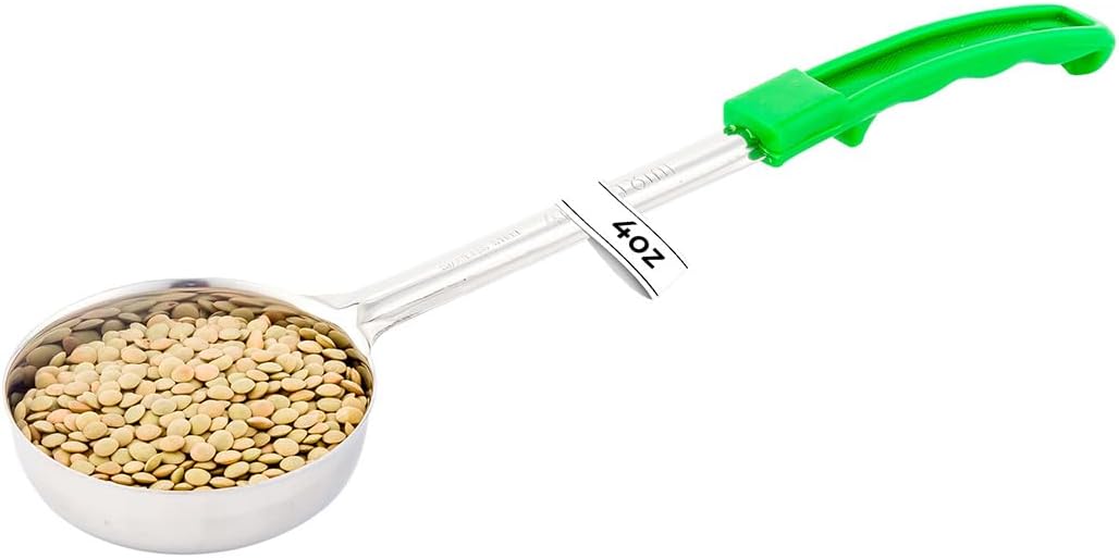 Restaurantware Met Lux 6 Ounce Portion Ladle 1 With Black Handle Portion Serving Spoon - Does Not Corrode Dishwashable Stainless Steel Portion Control Serving Utensil Multipurpose