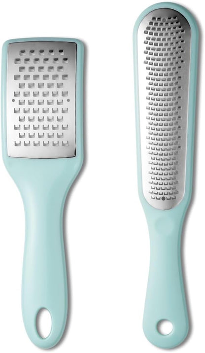 Lemon Zester Grater with Handle - 2-Piece Lemon Zester & Cheese Grater for Parmesan, Ginger, Garlic, Nutmeg, Chocolate
