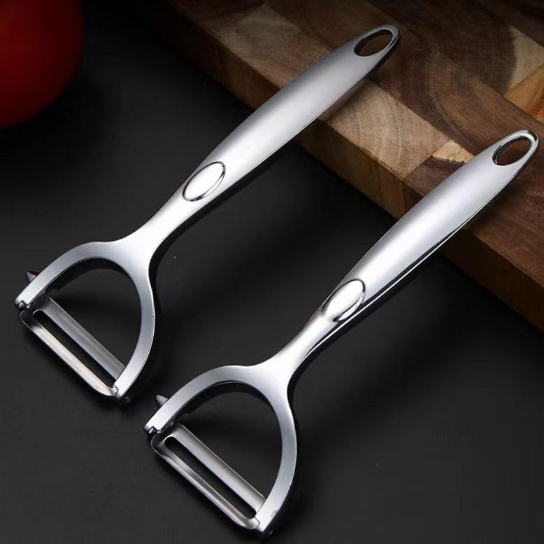 Garlic Press Rocker Stainless Steel Garlic Crusher, Mincer and Chopper with Peeler and Scraper,brush, Easy Kitchen Gadget for Effortless Smashing