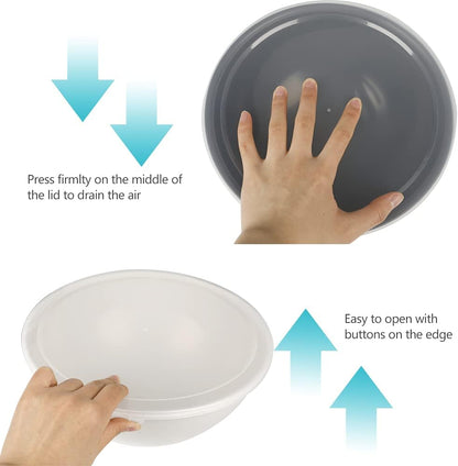 BoxedHome BPA Free Plastic Round Mixing Bowl with Lids, 12 Pack Nesting Bowls with Lids Set, Microwave and Dishwasher Safe Prep & Serving Bowls Great for Mixing, Baking, Serving (Pink, 12pcs)