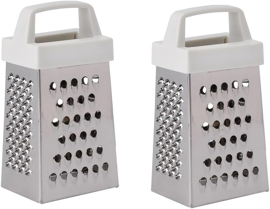HIC Kitchen Professional Grater Zester, Stainless Steel, Non-Slip Base and Handle, 4 Multi-Grating Surfaces