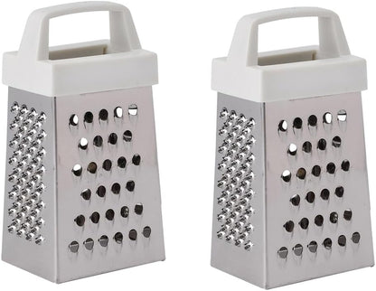 HIC Kitchen Professional Grater Zester, Stainless Steel, Non-Slip Base and Handle, 4 Multi-Grating Surfaces