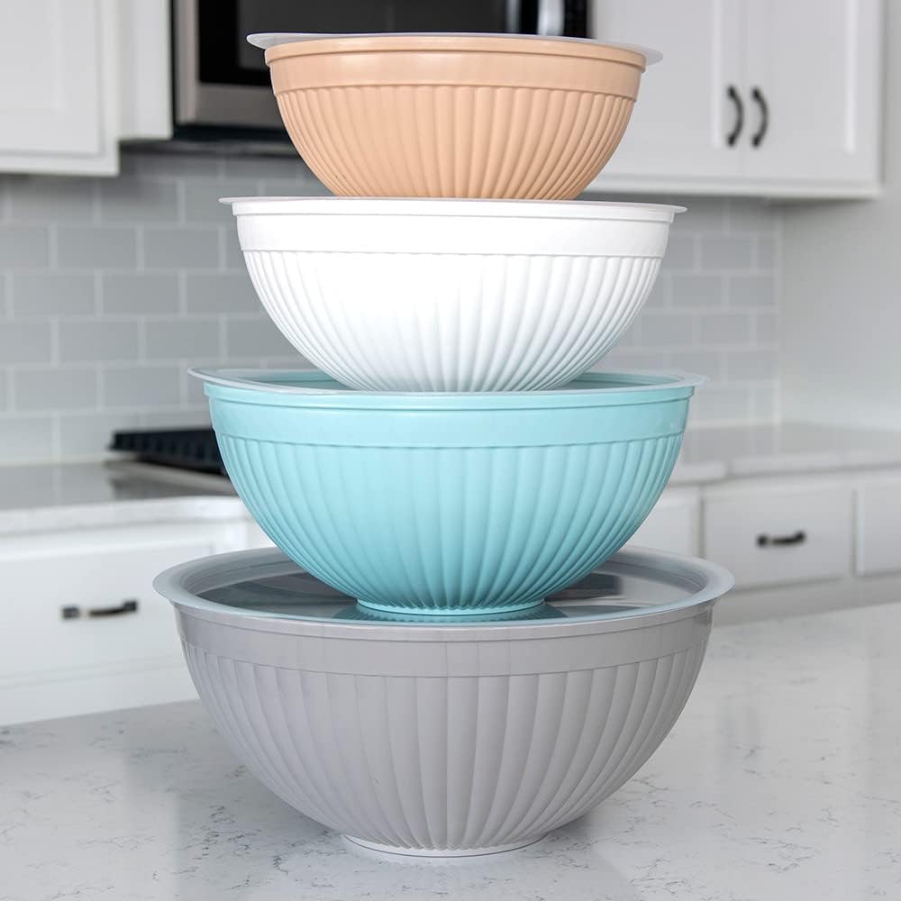 Nordic Ware Prep and Serve Mixing Bowls Set, 3-Piece, Earth-Tones