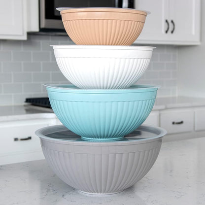 Nordic Ware Prep and Serve Mixing Bowls Set, 3-Piece, Earth-Tones
