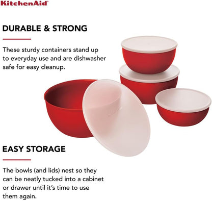 KitchenAid Prep Bowls with Lids, Set of 4