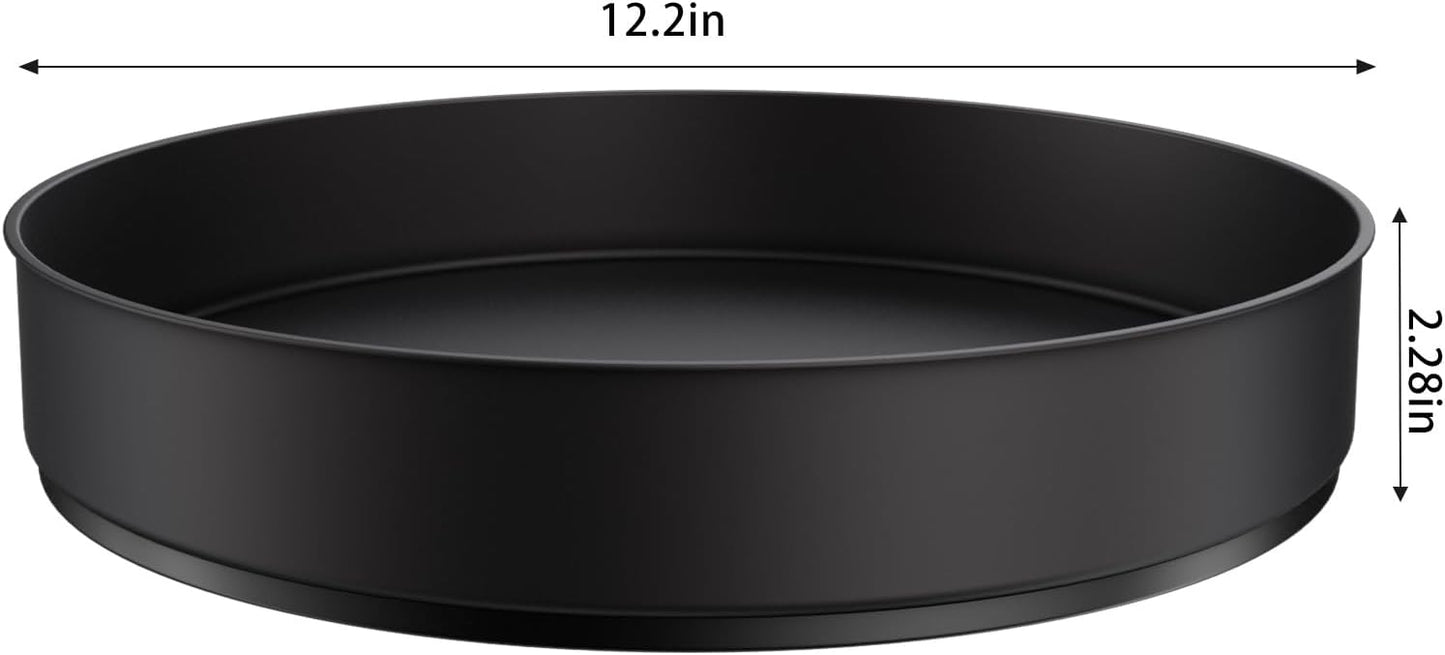 VAEHOLD Lazy Susan Turntable Spice Rack Organizer for Kitchen Cabinet, Storage Tray for Fruit, Snacks, Salad - Organizer for Cupboard, Pantry, Bathroom, Table, Cosmetic (White, 9 4/5'')
