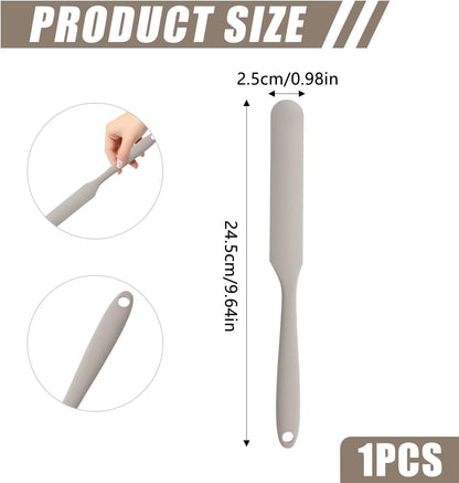 Silicone Jar Spatula,Non-Stick Heat Resistant Kitchen Thin Spatula,Sourdough Stirring Stick,Jam Spreader for Peanut Butter,Cake Cream Butter Spatulas for Scraping Icing Bread Cream (Green)