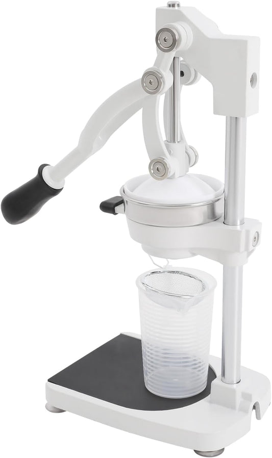 Manual Juicer, Stainless Steel Hand Press Juicer Machine Heavy Duty Countertop Squeezer for Oranges, Lemons, Pomegranates, Includes Filter Bags & Measuring Cup, Easy to Clean