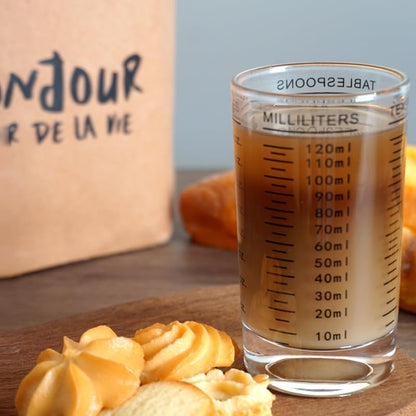 Measuring Cup 4 Ounce/120ML Shot Glass Liquid Heavy High Espresso Glass Cup (Red)