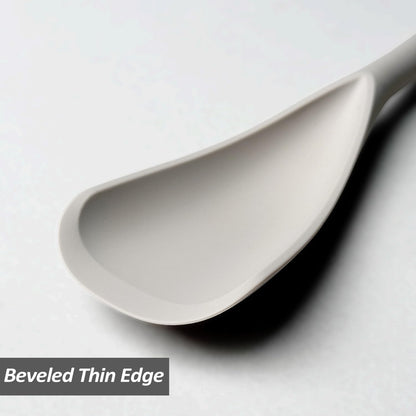 Silicone Spatula Spoon, Great for Both Cooking and Serving Durable BPA-Free Matte Black Silicone, Seamless Design, Safe for Nonstick Cooking Surfaces, 2-Pcs, Gray