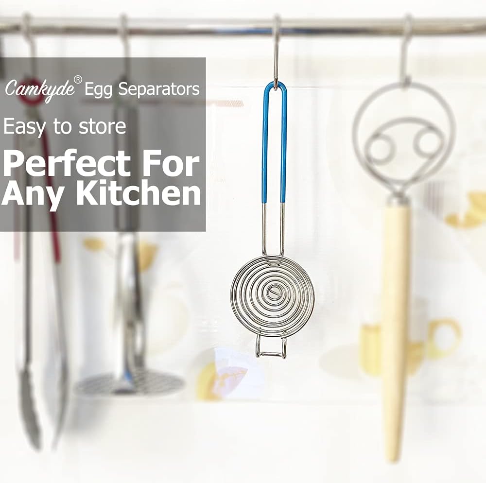 CAMKYDE Egg Separator Food Grade Stainless Steel Egg Yolk White Separation Tool (Red)