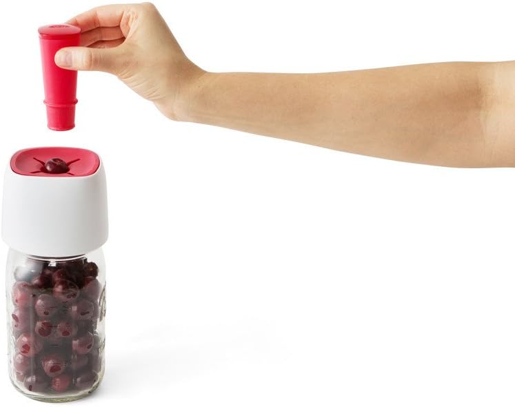 Chef'n QuickPit Cherry Pitter Preserve Prep Lid (Baking White/Cherry)