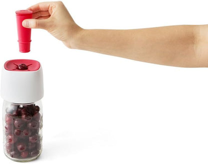 Chef'n QuickPit Cherry Pitter Preserve Prep Lid (Baking White/Cherry)