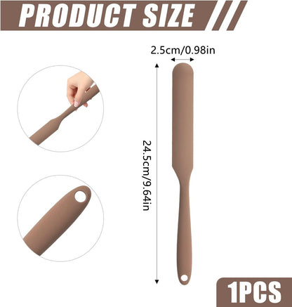 Silicone Jar Spatula,Non-Stick Heat Resistant Kitchen Thin Spatula,Sourdough Stirring Stick,Jam Spreader for Peanut Butter,Cake Cream Butter Spatulas for Scraping Icing Bread Cream (Green)