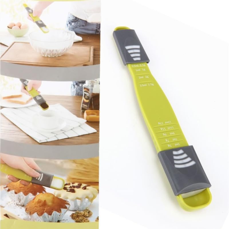Adjustable Measuring Spoons,Measures Dry and Liquid Ingredients for Baking,Cooking,Powde,Eight-speed Double-ended Graduated Spoon