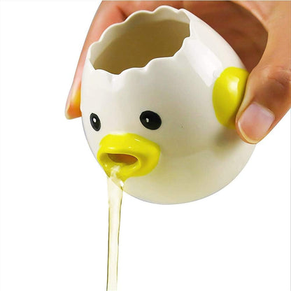 Egg Separator, Yellow, Ceramic, 3x3 Inches, 4.3 OZ
