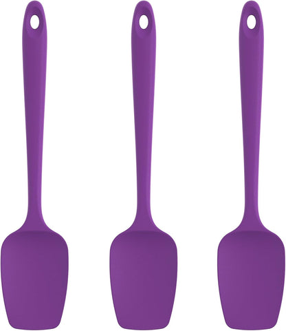 U-Taste Silicone Spoon Spatula Set, 600ºF High Heat Resistant Food Grade Flexible Rubber Scraper, Cooking Mixing Baking Kitchen Utensils Set of 3 (Multicolors)