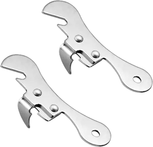 2Pcs Silver Stainless Steel Can Opener Manual Can Opener Multifunctional Kitchen Accessories, Manual Can Openers, Manual