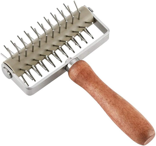 Pizza Dough Docker Roller - Pastry Docker Roller with Spike for Homemade Baking Cake crackers Pie Hole Maker, Prevent Dough from Blistering