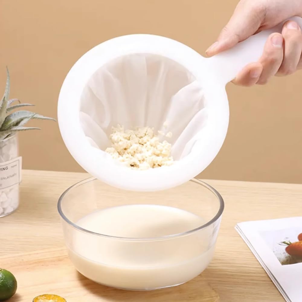 Kitchen Ultra-Fine Nylon Mesh Strainer I Plastic Sieve Fine Mesh Filter Spoon For Soy Milk Coffee Filter Milk Yogurt Juice Kefir Honey Wine coladores de cocina Kitchen Gadgets (100 Mesh)