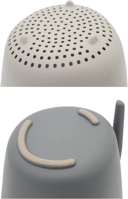 2 in 1 Colander with Long Handle Strainer and Mixing Bowl, Fruit Vegetable Washing Basket, Double Layered Strainer, Non-slip Bottom, Stackable, Dishwasher Safe, Soaking Draining and Straining