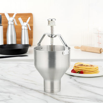 Restaurantware Met Lux 88 Ounce Waffle Batter Dispenser 1 Durable Pancake Dropper - Easy To Use With Portion Control Dial Settings Aluminum Cupcake Batter Dispenser Make Crepes or Biscuits