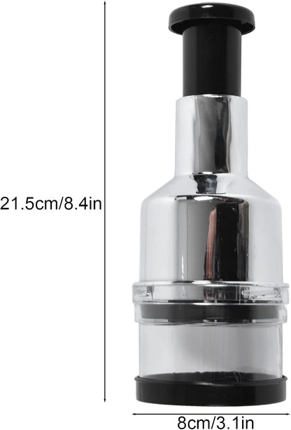 Manual Food Chopper Stainless Steel Vegetable Cutter for Onions Garlic Nuts Salads Hand Operated Kitchen Prep Tool
