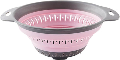 Generic Collapsible Colander and Strainer, Silicone Strainer Colanders Food Strainers, Heavy Duty Kitchen Drainer Basket, for Vegetable and Fruit, Kitchen Essentials (Light Purple)