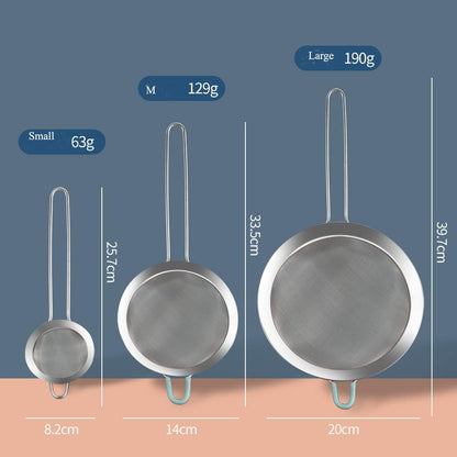 304 Stainless Steel Fine Mesh Strainers for Kitchen, Colander-Skimmer with Handle, Sieve Sifters for Food, Tea, Rice, Oil, Noodles, Fruits, Vegetable