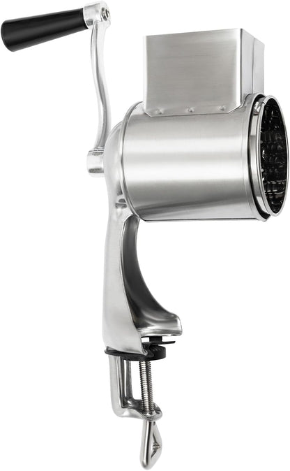 Rotary Cheese Grater, Cheese Grater Hand Crank with 5 Drum Blades, Round Mandoline Slicer Vegetable Slicer Walnuts Grinder for Potato, Carrot, Nuts
