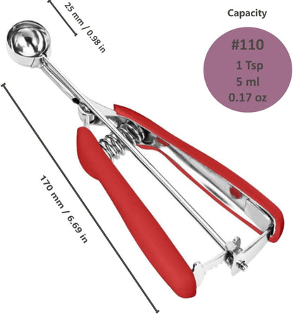 Ice Cream Scoop, 18/8 Stainless Steel Cookie Scoop, Cookie Scoops for Baking, 2 Tbsp/ 30 ml/ 1 oz Cookie Dough Scoop, Ice Cream Scooper with Trigger Release, Cookie Scooper for Baking