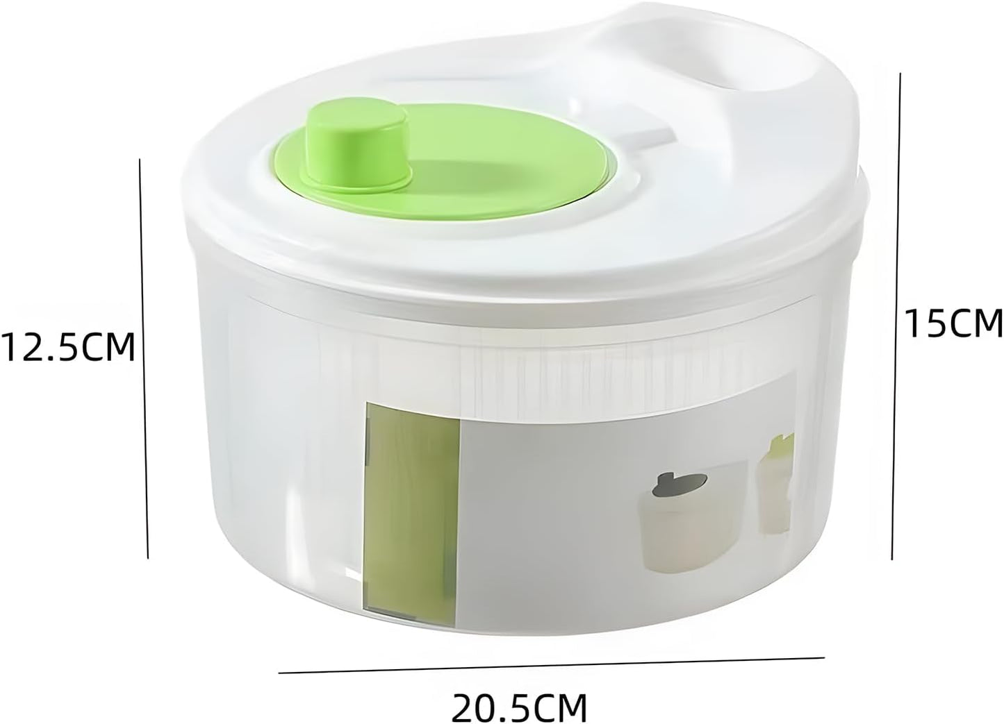Salad Spinner,Vegetables Fruits Wash Bowl Large Capacity BPA Free Double Layer Detachable Manual Lettuce Spinner,Fruit and Vegetable Washer,Spin and Dry Salad Greens (Green)
