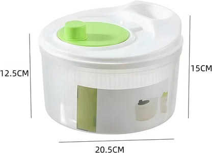 Salad Spinner,Vegetables Fruits Wash Bowl Large Capacity BPA Free Double Layer Detachable Manual Lettuce Spinner,Fruit and Vegetable Washer,Spin and Dry Salad Greens (Green)