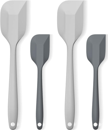 Silicone Spatula Set, Premium Spatulas Silicone Heat Resistant 2 Small & 2 Large Flexible Scraper for Nonstick Cookware, Rubber Spatula for Kitchen Mixing Baking Cooking Use, Soft Spatula - Set of 4